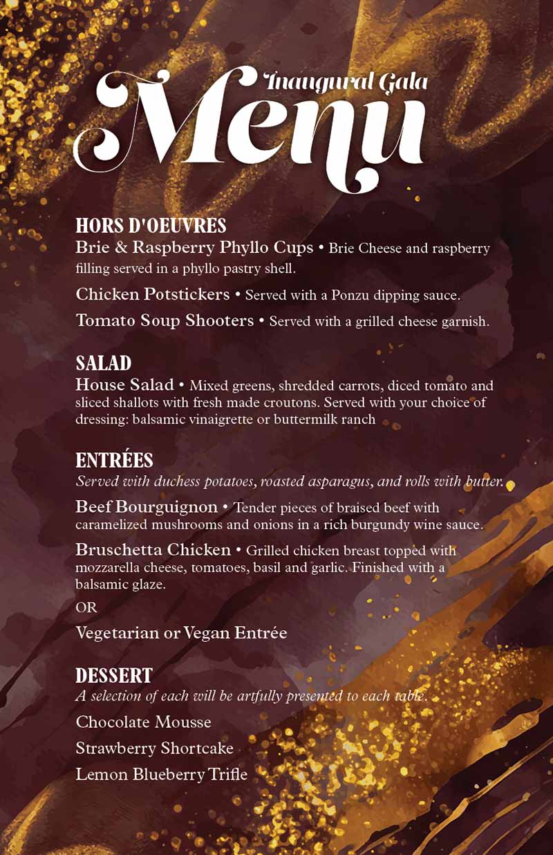 Inaugural Gala Menu