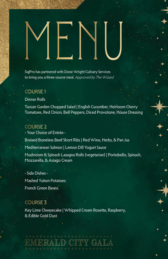SigPro Gala Menu