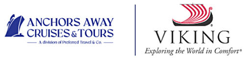 Anchors Away Cruises & Tours Logo. Viking: Exploring the World in Comfort Logo.